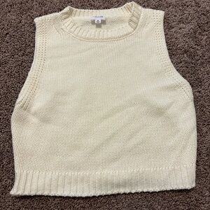 Vici Ivory Sleeveless Knit Crop Top